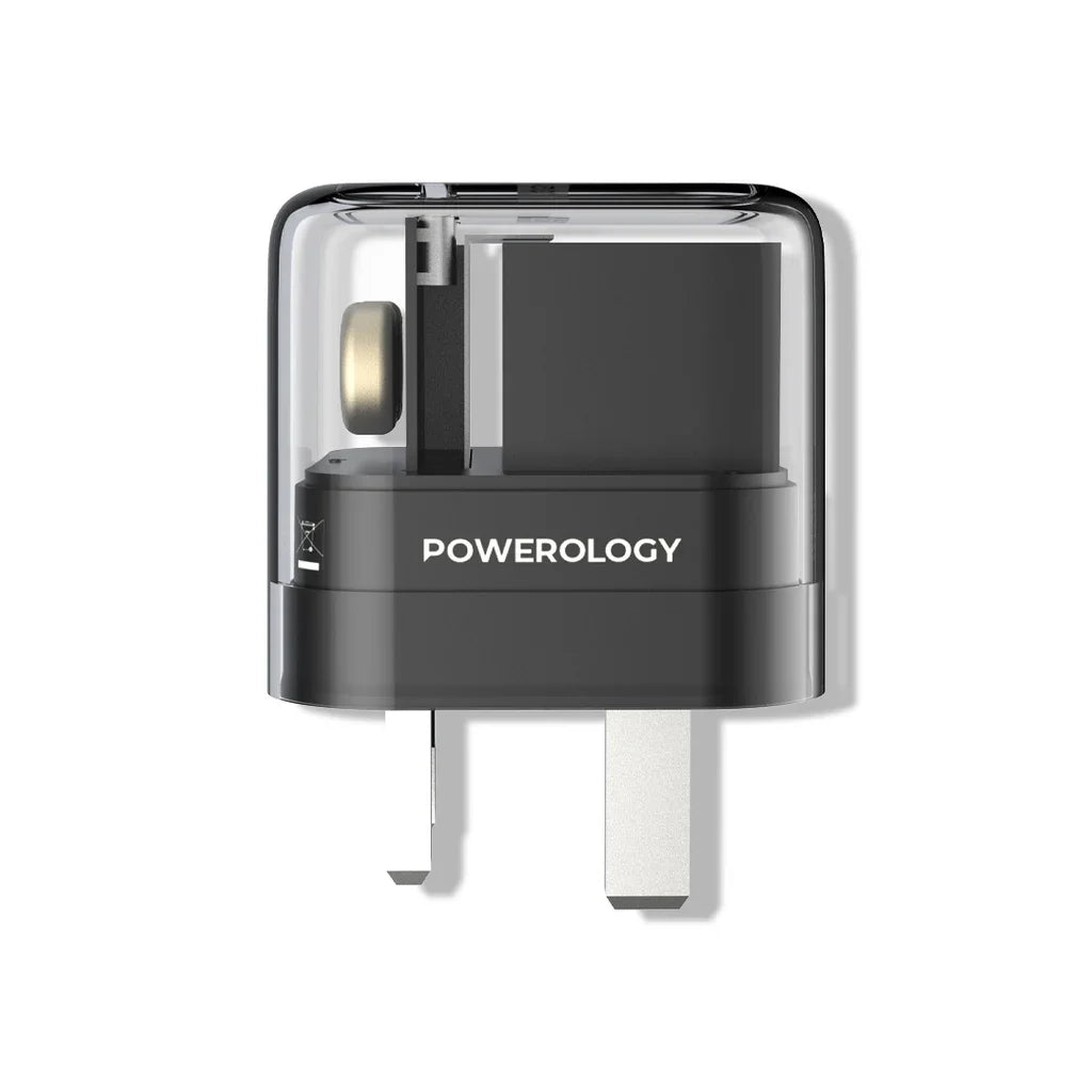 Powerology 35W Crystalline Series Dual PD GaN Charger With Folding Plugs - Tashqila Powerology 35W Crystalline Series Dual PD GaN Charger With Folding Plugs - Tashqila